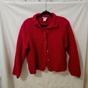 Coldwater Creek Thick Waffle Knit long sleeve boxy shirt/sweater.